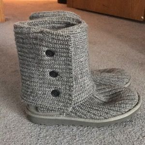 ugg grey knit boots babymad74 size 6